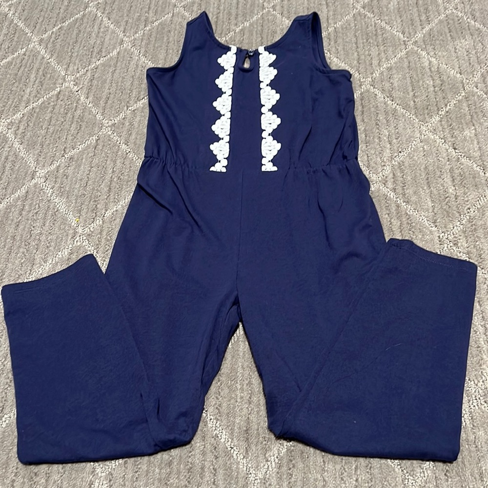 Girls navy blue romper from Janie and Jack